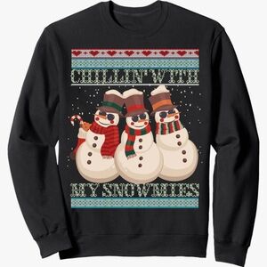 Chillin' With My Snowmies  Holiday Snowman Sweatshirt  XL  Heather Grey NEW!!